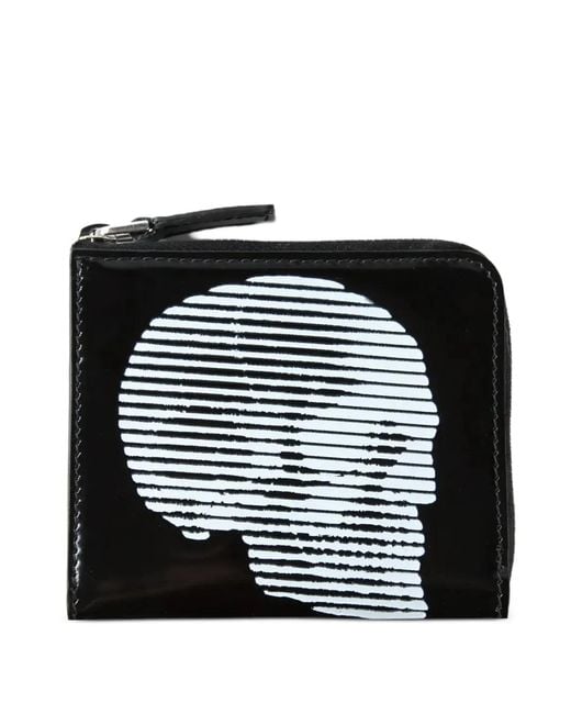 McQueen Black Portefeuille En Cuir À Fermeture Zippée