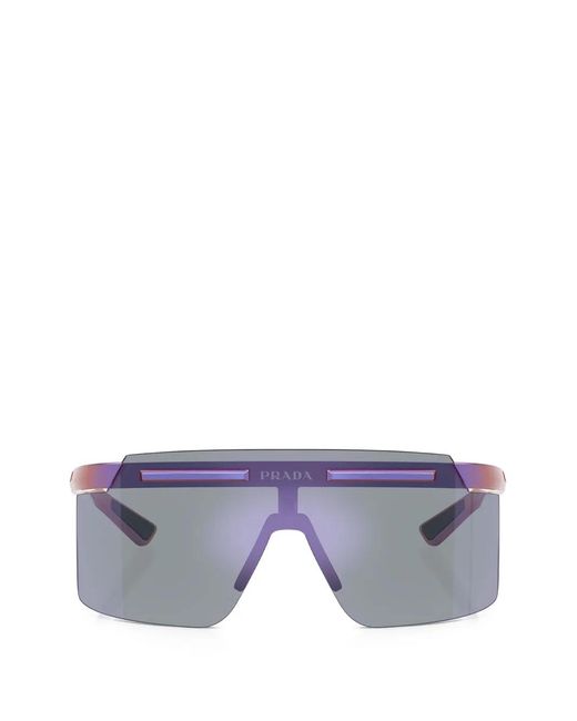 Prada Linea Rossa Purple Shield-Frame Sunglasses for men