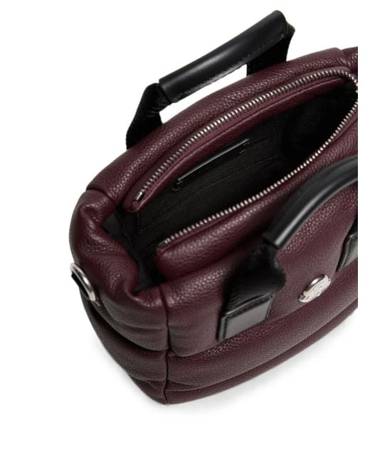 Moncler Purple Micro Caradoc Quilted-Leather Tote Bag