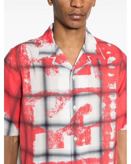 DIESEL Red S-nabil Bowling Shirt for men