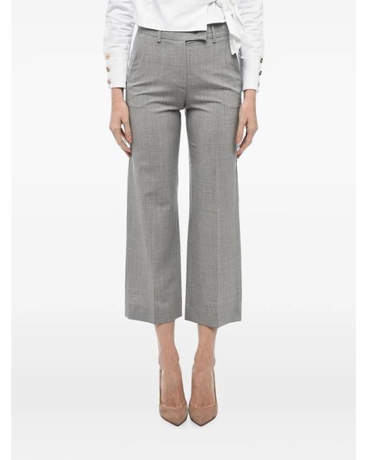 Ql2 Gray Pressed-Crease Cropped Trousers