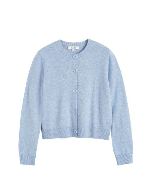 Chinti & Parker Blue Crew-Neck Button-Up Cardigan
