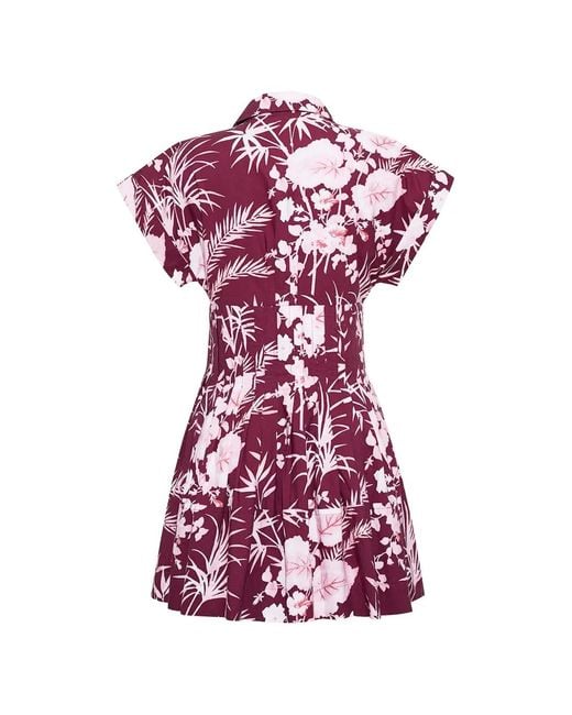 Cara Cara Red Nash Floral-Print Mini Dress