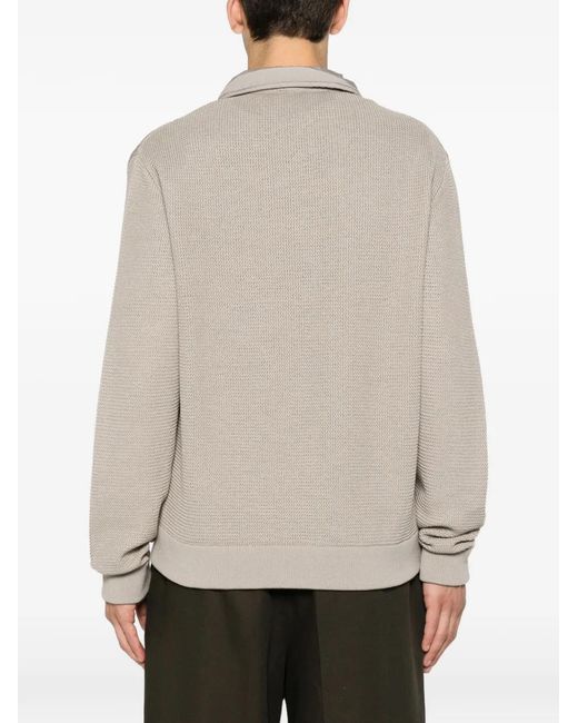 Herno Gray Panelled Waffle-Knit Lightweight Jacket for men