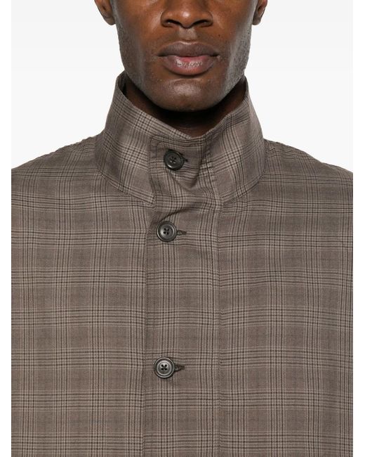 Our Legacy Brown Mock Plaid-Pattern Jacket for men