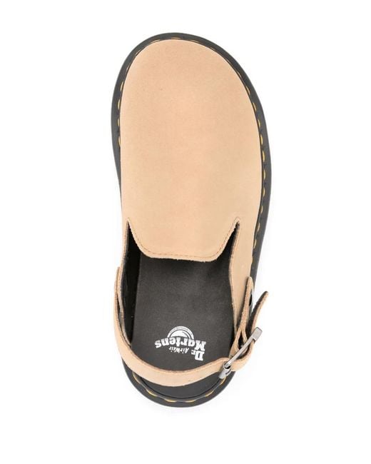 Dr. Martens Black Zebzag Buckle-Strap Mules