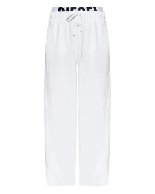 DIESEL White Leslie-D-Pop Drawstring Waistband Track Pants