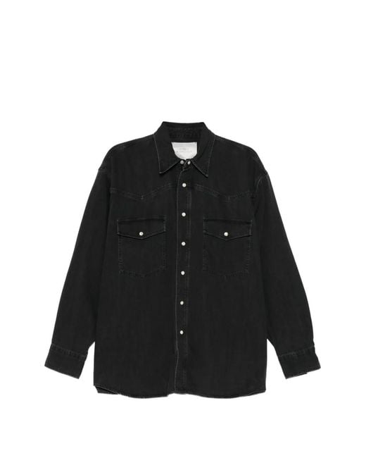 Studio Nicholson Men's Black Mylo Denim Shirt