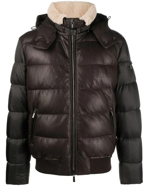 Moorer Black Panelled Down-Padded Jacket for men
