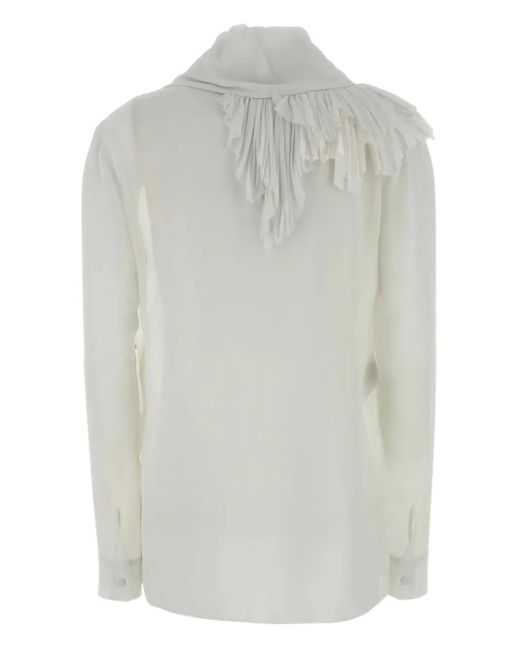 Alberta Ferretti Gray Ruffled Blouse
