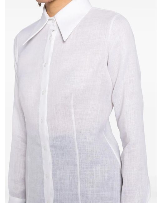 Saiid Kobeisy White Mikado Piqué Trousers Set