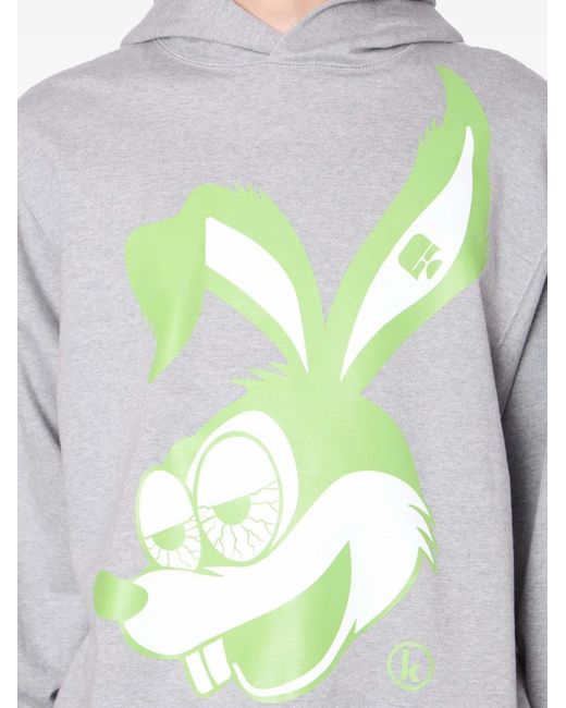 Kolor Gray Rabbit-Graphic Hoodie for men