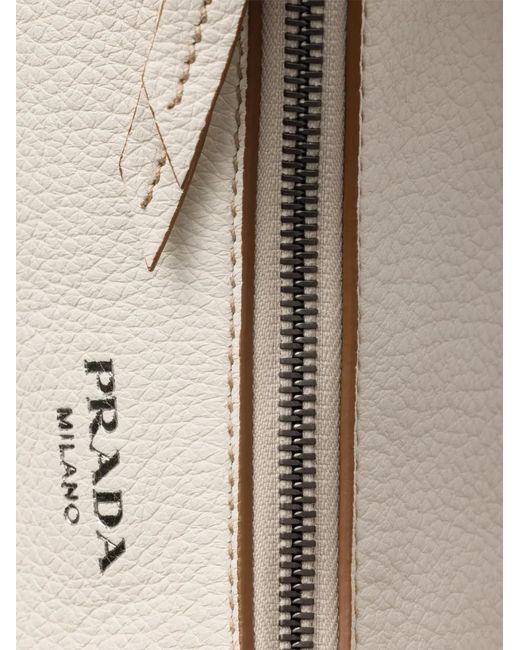 Prada Natural Aimèe Large Leather Shoulder Bag