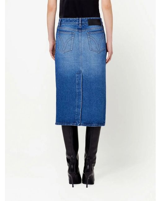 AMI Denim Midi-rok in het Blue