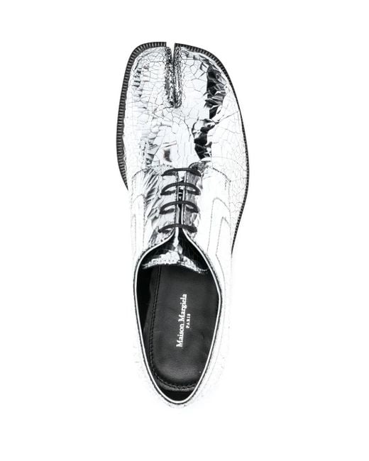 Maison Margiela White Tabi Mirrored Leather Brogues