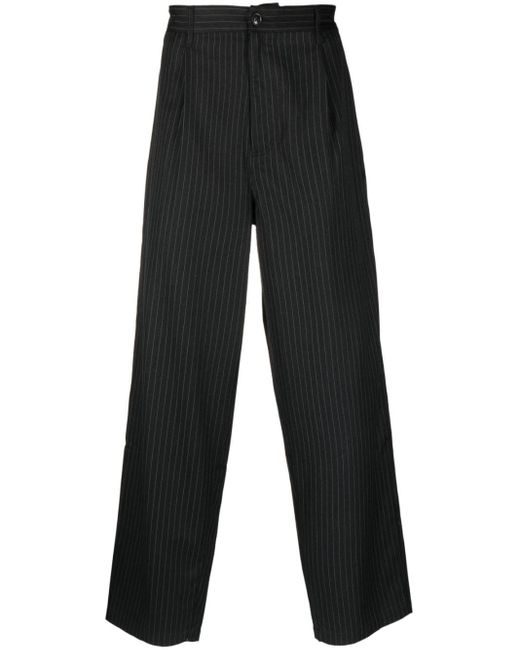 Stussy Black Pinstripe Wide-leg Trousers for men
