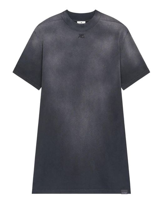Courreges Gray Short-Sleeve T-Shirt Mini Dress