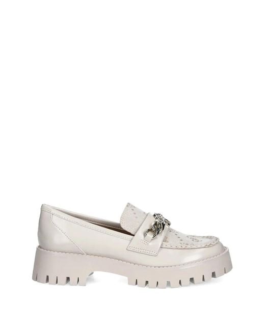 Guess White Almer Chain-Detail Loafers