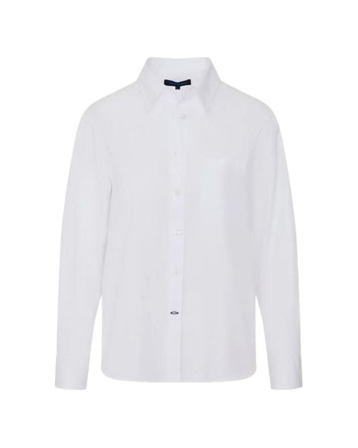 Patrick Assaraf White Long-Sleeve Cotton Shirt