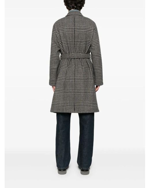 Tagliatore Gray Check-Print Coat for men
