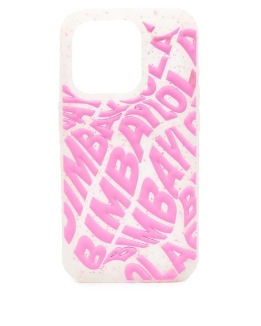 Bimba Y Lola Pink Logo-embossed Iphone 15 Pro Case