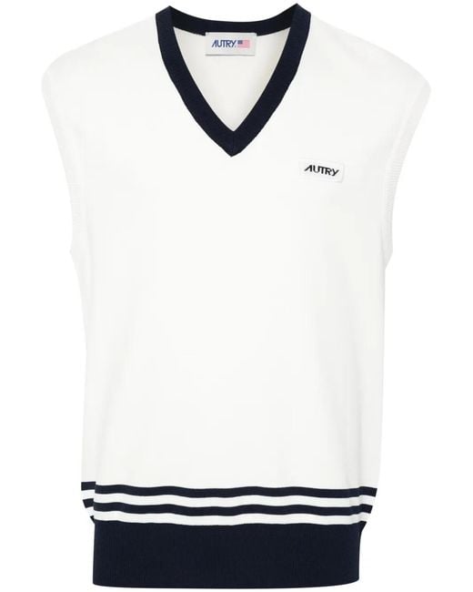 Chaleco Con Logo Bordado Autry de color White