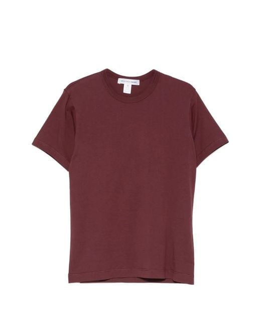 Comme des Garçons Red Crew-Neck Cotton T-Shirt for men
