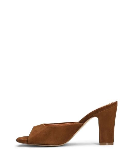 Julie Dee Brown Open-Toe Suede Mules