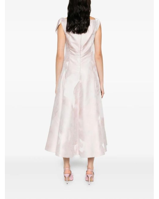 Talbot Runhof Pink Off-Shoulder Dress