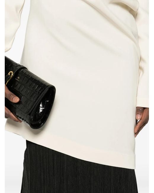 Totême White High-Neck Twist Blouse