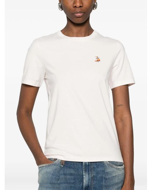 Maison Kitsuné White Dreaming Fox Regular Tee-Shirt
