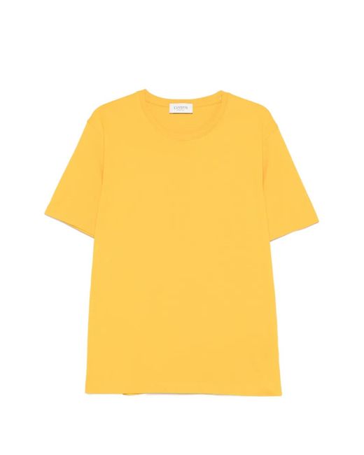Laneus Yellow Crew-Neck T-Shirt for men