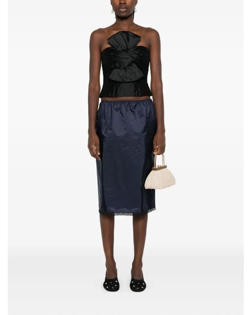Aje. Black Stella Bow-Detail Blouse