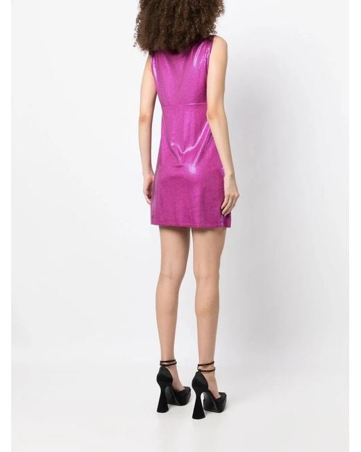 Versace Purple Disc-Embellishment Mini Dress