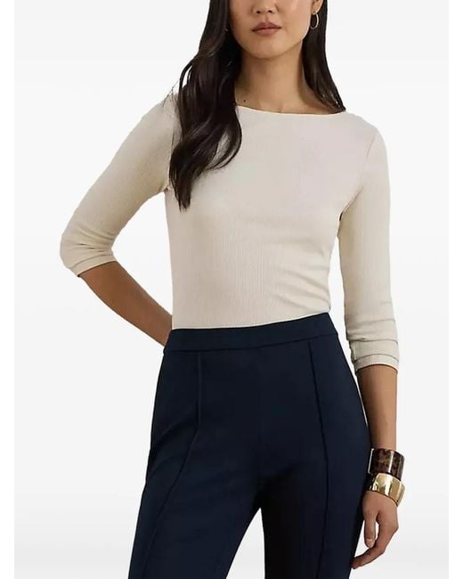 Ralph Lauren Blue Ribbed Knit Top