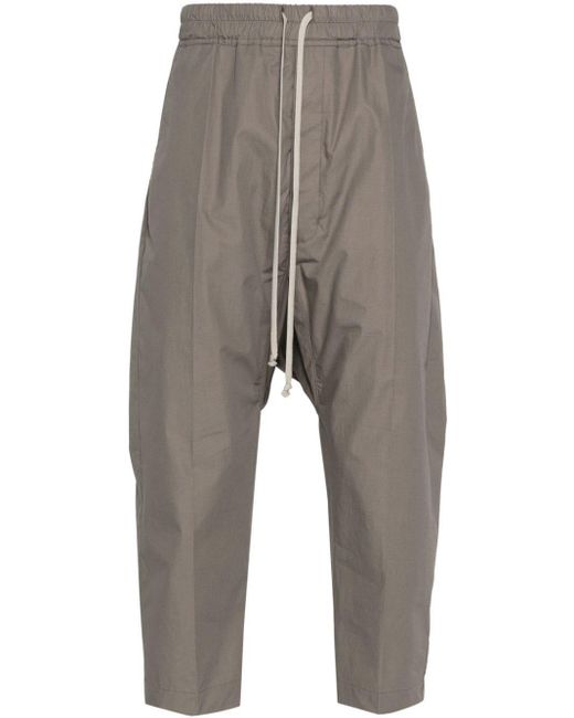 Rick Owens Gray Lido Drop-crotch Cropped Trousers for men
