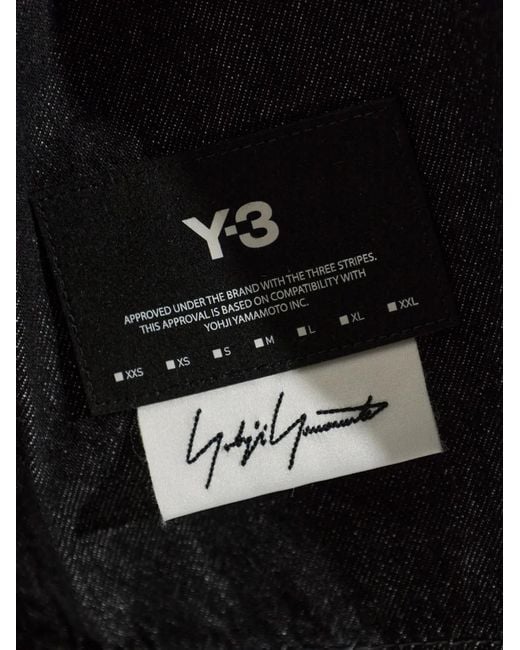 Y-3 Black Logo-Patch Denim Jacket