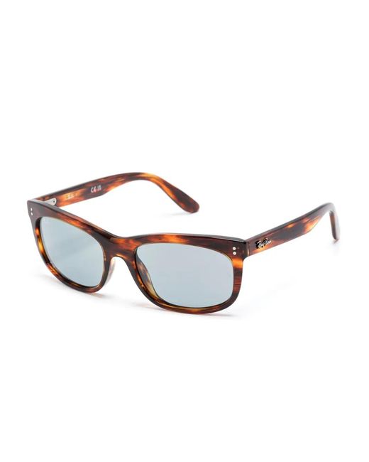 Ray-Ban Brown Balorette Rectangle-Frame Sunglasses