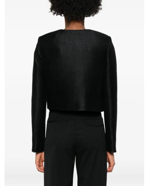 Brandon Maxwell Black Single-Breasted Button-Front Jacket