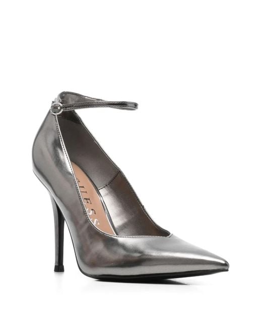 Guess Metallic Ankle-Strap Pointed Pumps