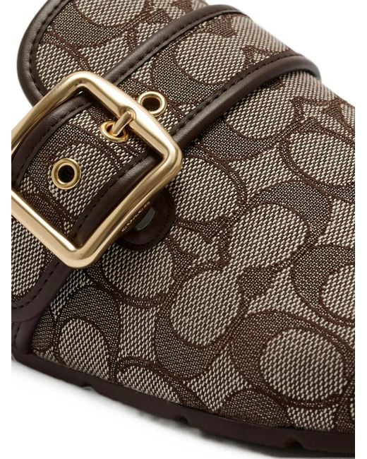 COACH Brown Archival Flat Mules