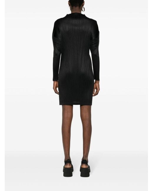 Pleats Please Issey Miyake Black Monthly Colors February Mini Dress