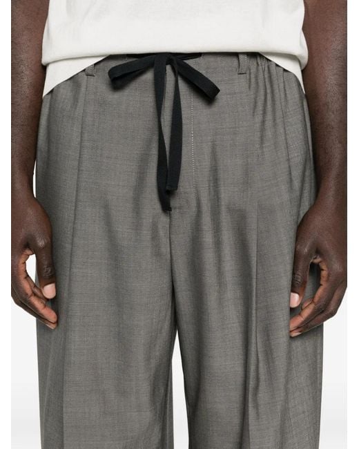 Studio Nicholson Gray Noam Drawstring Cropped Trousers for men