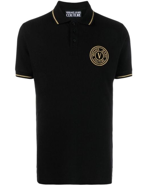 Versace Poloshirt Met Logopatch in het Black voor heren