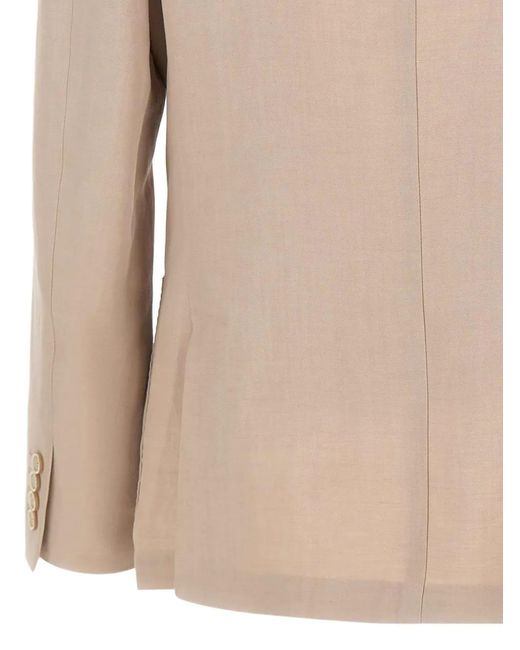 Eleventy Natural Buttoned Patch-Pockets Blazer for men