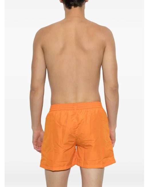 Paul Smith Orange Zebra-Logo Swim Shorts for men