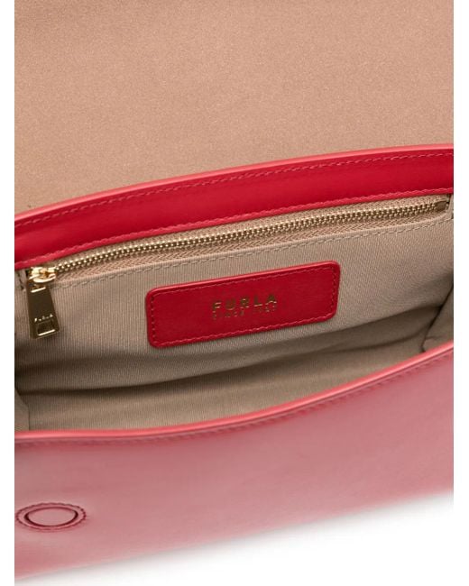 Furla Red Samll Urban Clasp-Detail Leather Satchel