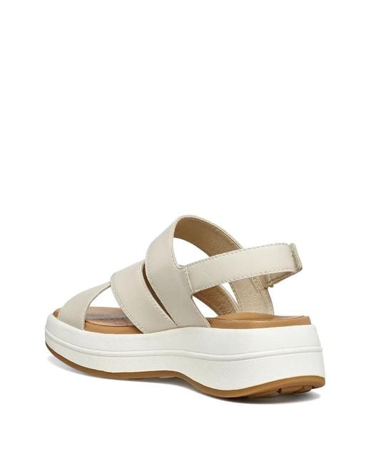Geox White Crossover-Strap Touch-Strap Sandals