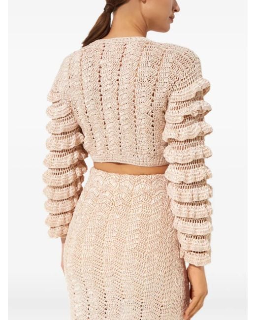 LoveShackFancy Natural Junice Ruffled Cardigan