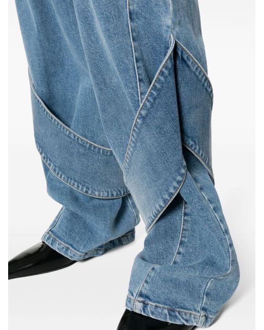Blumarine Blue Low-Rise Straight-Leg Jeans